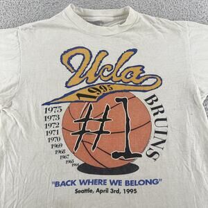 Vintage UCLA Bruins Shirt Mens Medium White NCAA Basketball Champions 90s sport
